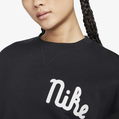 Nike | CREW-NECK FLEECE SWEATSHIRT  { BLACK/SAIL/FIELD PURPLE
