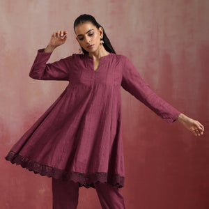 trueBrowns Mauve Cotton Dobby Co-ord set