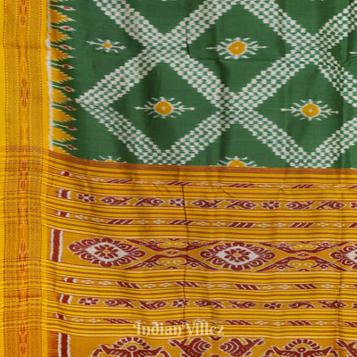 Green Tarabali Odisha Ikat Khandua Silk saree