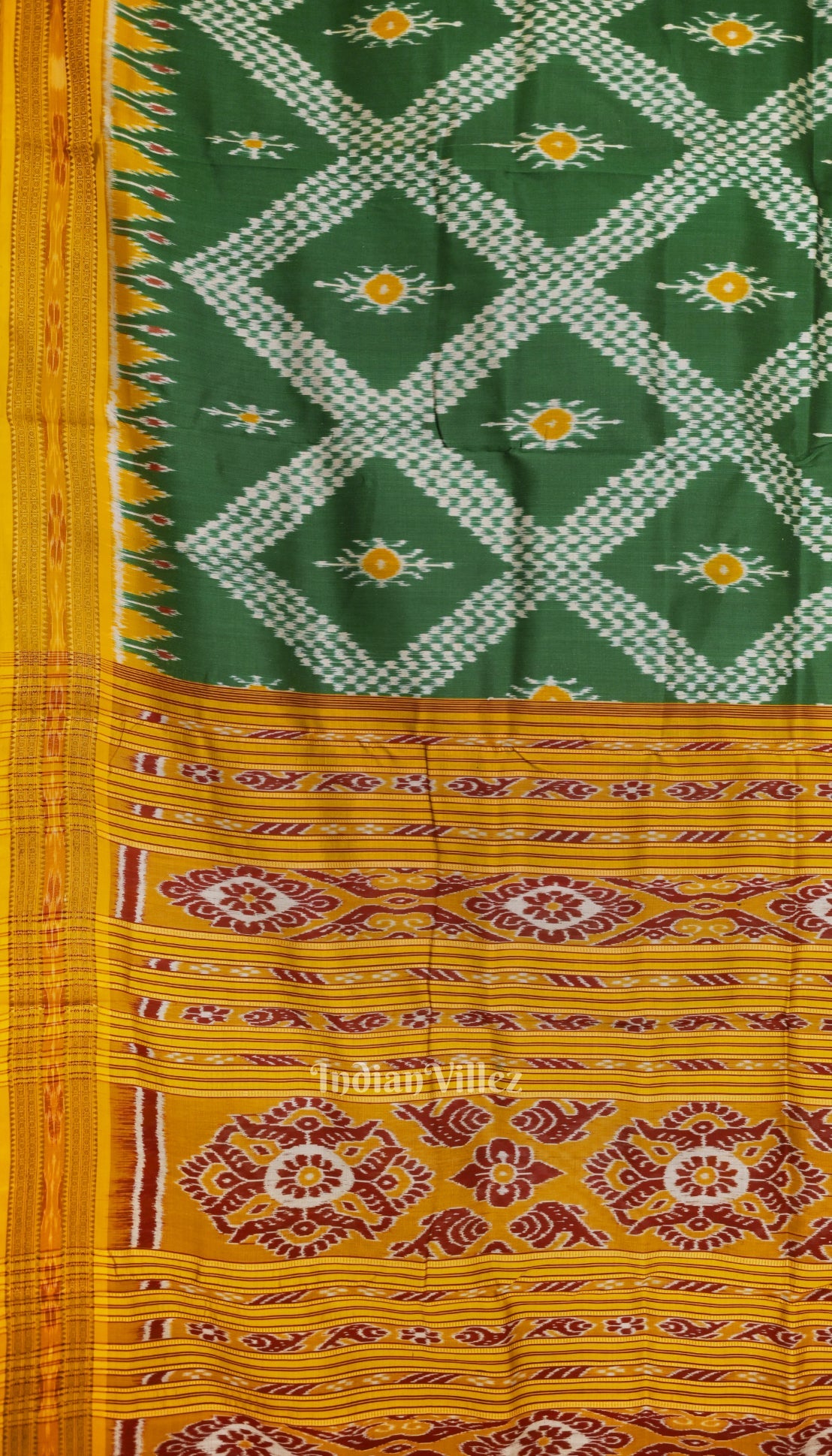 Green Tarabali Odisha Ikat Khandua Silk saree
