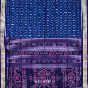 Copper Sulphate Tribal Theme Odisha Ikat Khandua Silk Saree