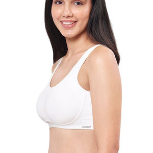 All Day Lounge Solid Non Padded Non-Wired Bra - White