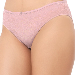 Floral Romance Three-Fourth Coverage Low Rise Bikini Panty - Cinder Rose