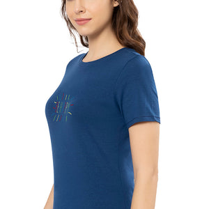 Scoop Neck Sleep Tee - Navy Peony