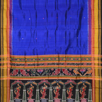 Royal  Blue Nartaki Kathiphera Odisha Ikat Khandua Silk Saree