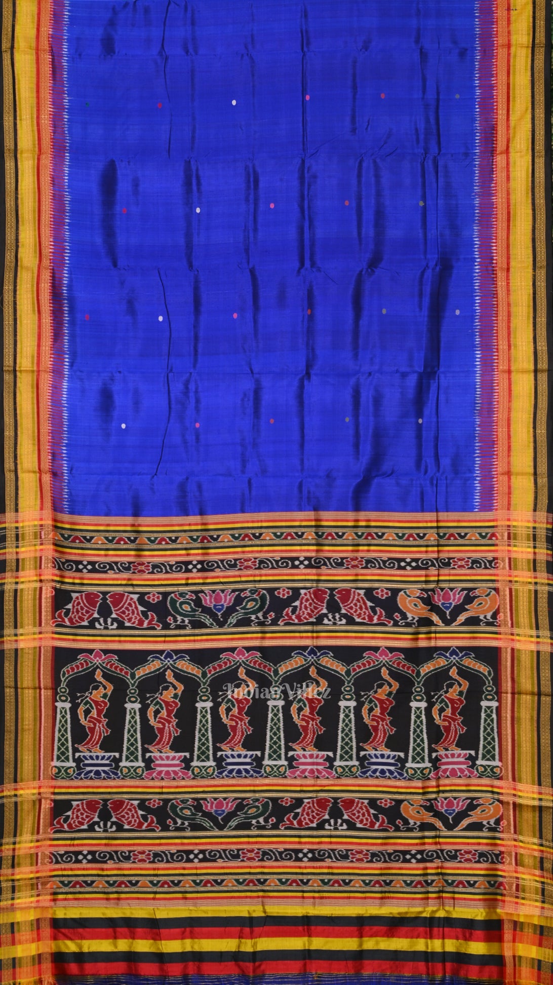 Royal  Blue Nartaki Kathiphera Odisha Ikat Khandua Silk Saree