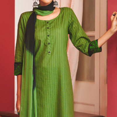green-striped-printed-pure-cotton-salwar-suit