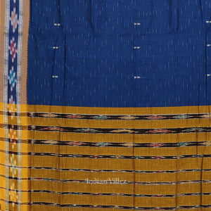 Blue Odisha Ikat Maniabandha Cotton Saree