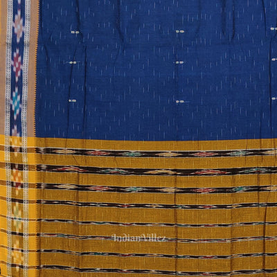 Blue Odisha Ikat Maniabandha Cotton Saree