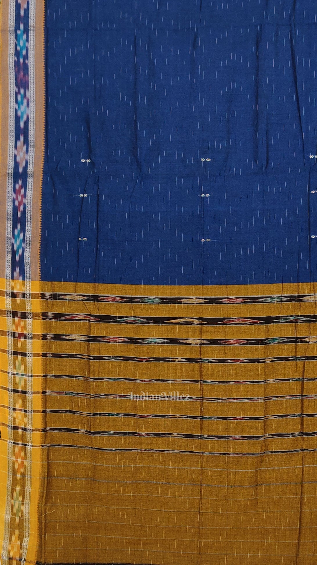 Blue Odisha Ikat Maniabandha Cotton Saree