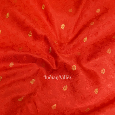 Red Woven Brocade with Golden Broder Bridal Kanjivaram Silk Saree