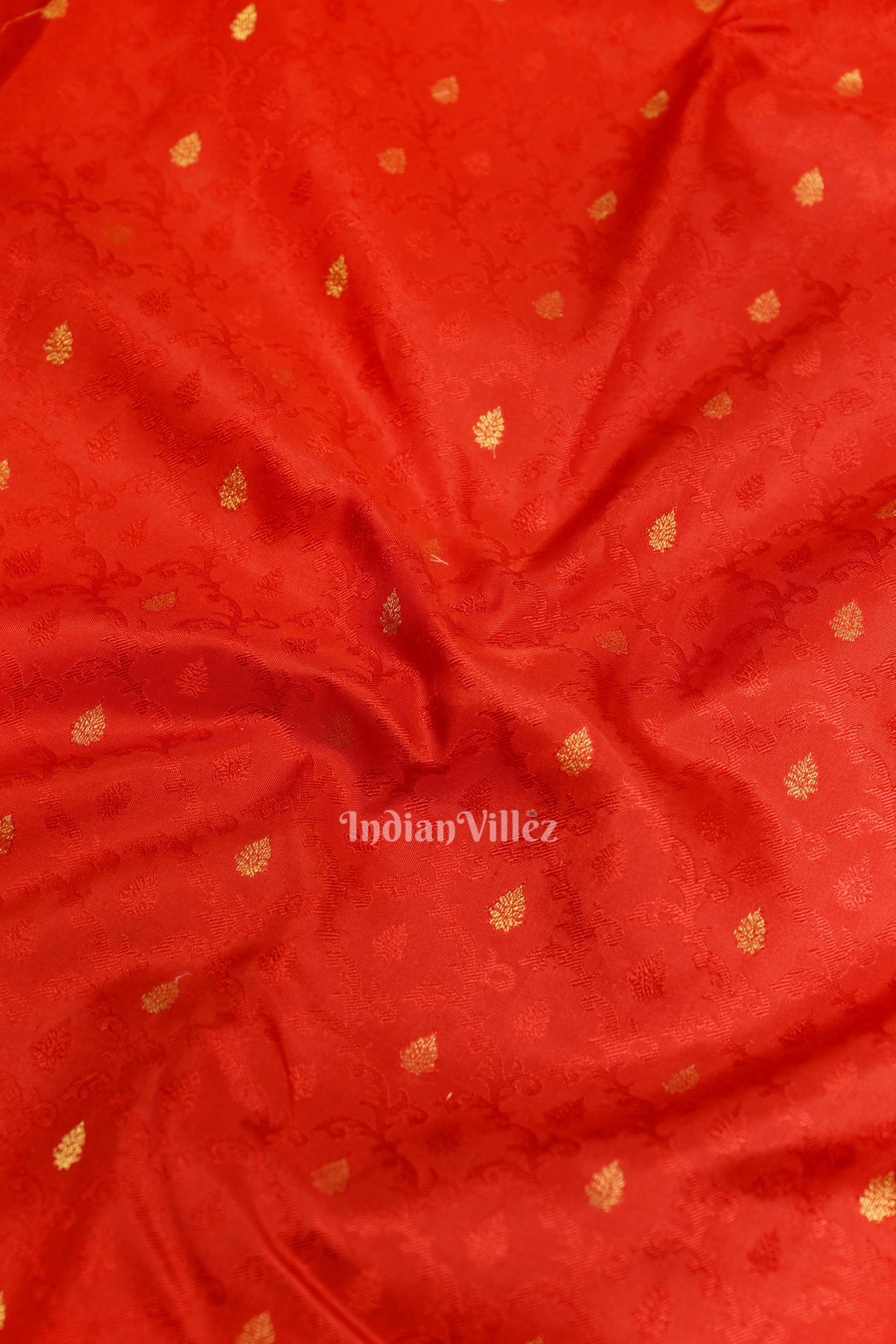 Red Woven Brocade with Golden Broder Bridal Kanjivaram Silk Saree