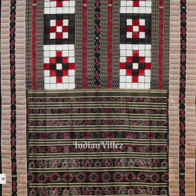 Black White Pasapali Theme Bichitrapuri Silk Saree