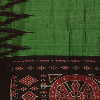 Green Black Kargil Kumbha Maniabandha Cotton Saree