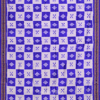 Royal Blue Broder Pasapali Theme Odisha Handloom Khandua Silk Saree