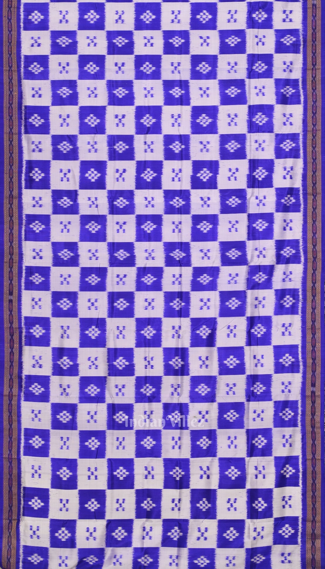 Royal Blue Broder Pasapali Theme Odisha Handloom Khandua Silk Saree