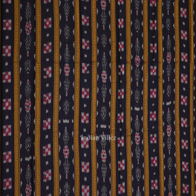 Navy Blue Red Pure Cotton Sambalpuri Dress Material & Dupatta