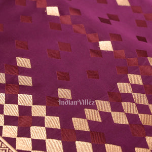 Deep Purple Soft Pure Mashru Satin Silk Banarasi Saree