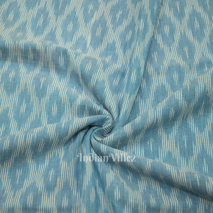 Light Blue Pochampally Ikat Cotton Fabric
