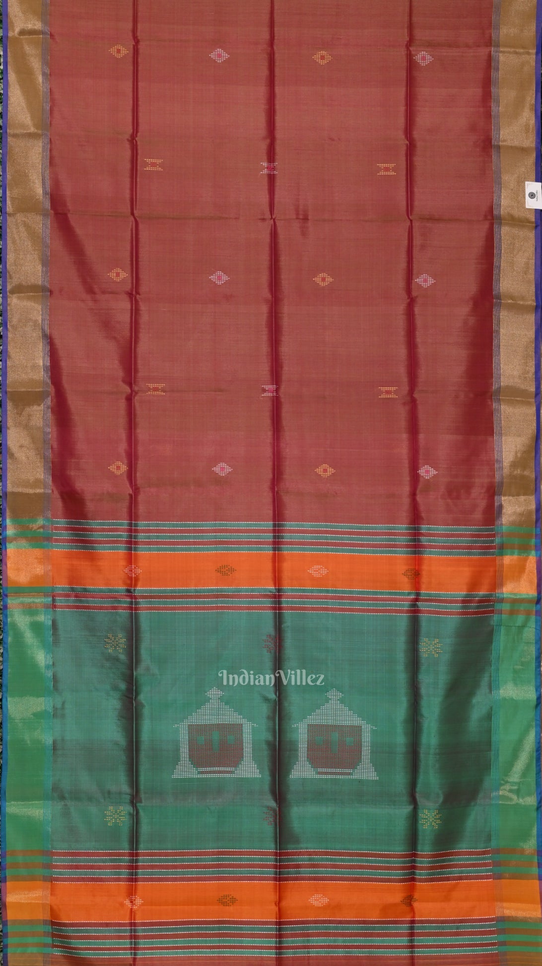 Multi Colour Dual Tone Pure Bishnupuri Silk Saree