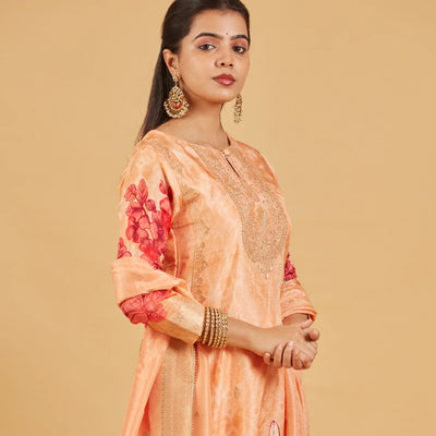 Peachy Pastel Festive Kurta Set