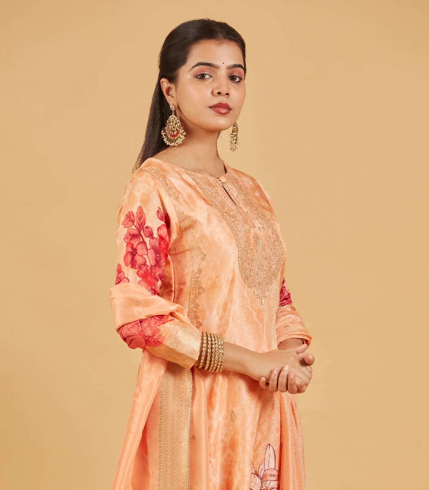 Peachy Pastel Festive Kurta Set