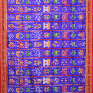 Deep Blue Nabakothi Odisha Ikat Khandua Silk Saree