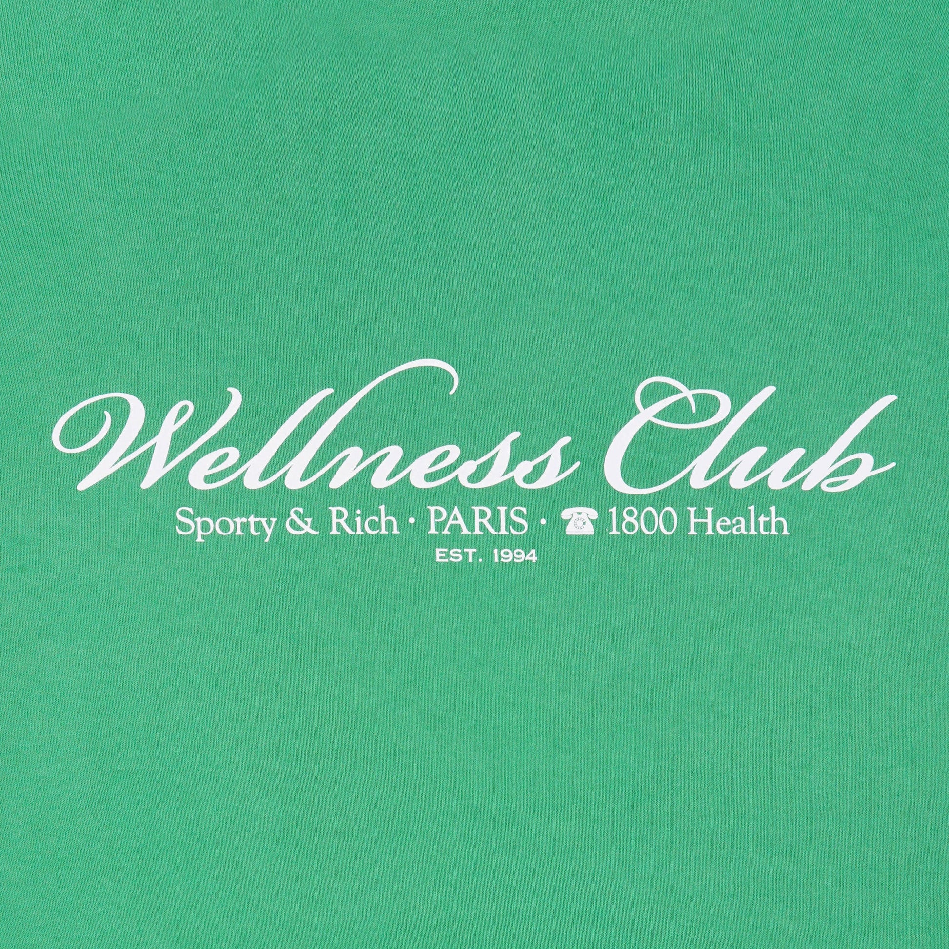 SPORTY & RICH | 1800 HEALTH CREWNECK { VERDE/WHITE
