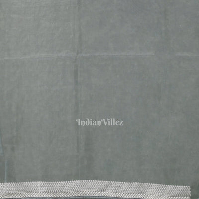 Light Blue Parsi Gara Floral Motif Hand Embroidered Saree