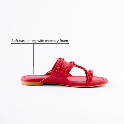Indian Red Solid Kolha Flats
