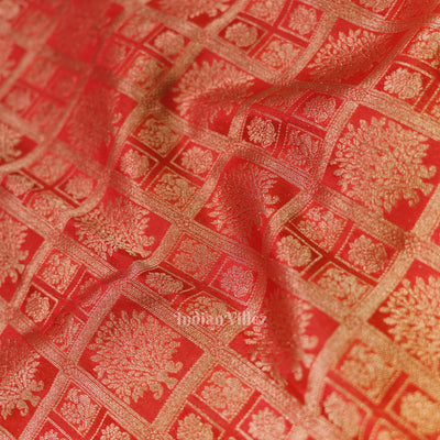 Red Pure auntheticate Kanjivaram Silk Saree with Zari Brocade