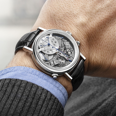 Breguet Tradition 7077 Skeleton Dial Black 44 MM Watch for Men