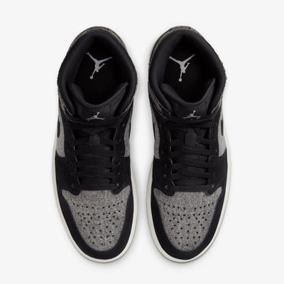 JORDAN | AIR JORDAN 1 MID SE V2 { BLACK/BLACK-SAIL-GUM MED BROWN