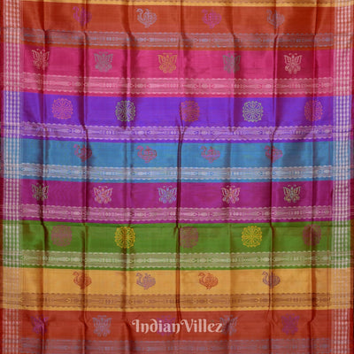 Off White Fish Motif Double Pallu Berhampuri Patta Saree