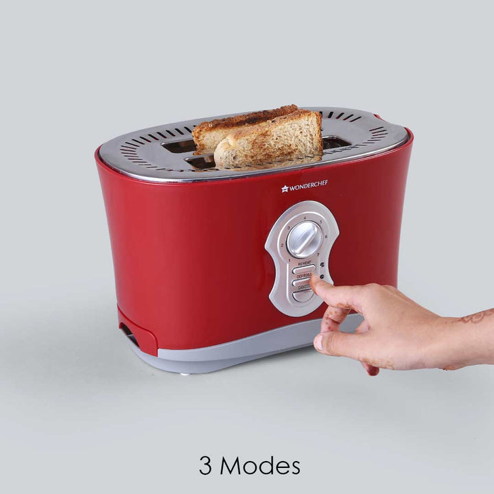 Crimson Edge Slice Toaster with | 800 Watt