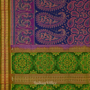 Royal Blue Sambalpuri Ikat Silk*Cotton (Bapta) Saree