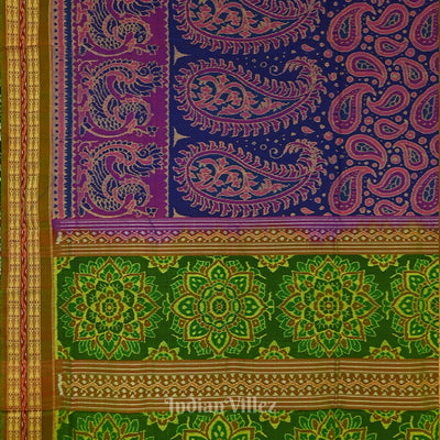 Royal Blue Sambalpuri Ikat Silk*Cotton (Bapta) Saree