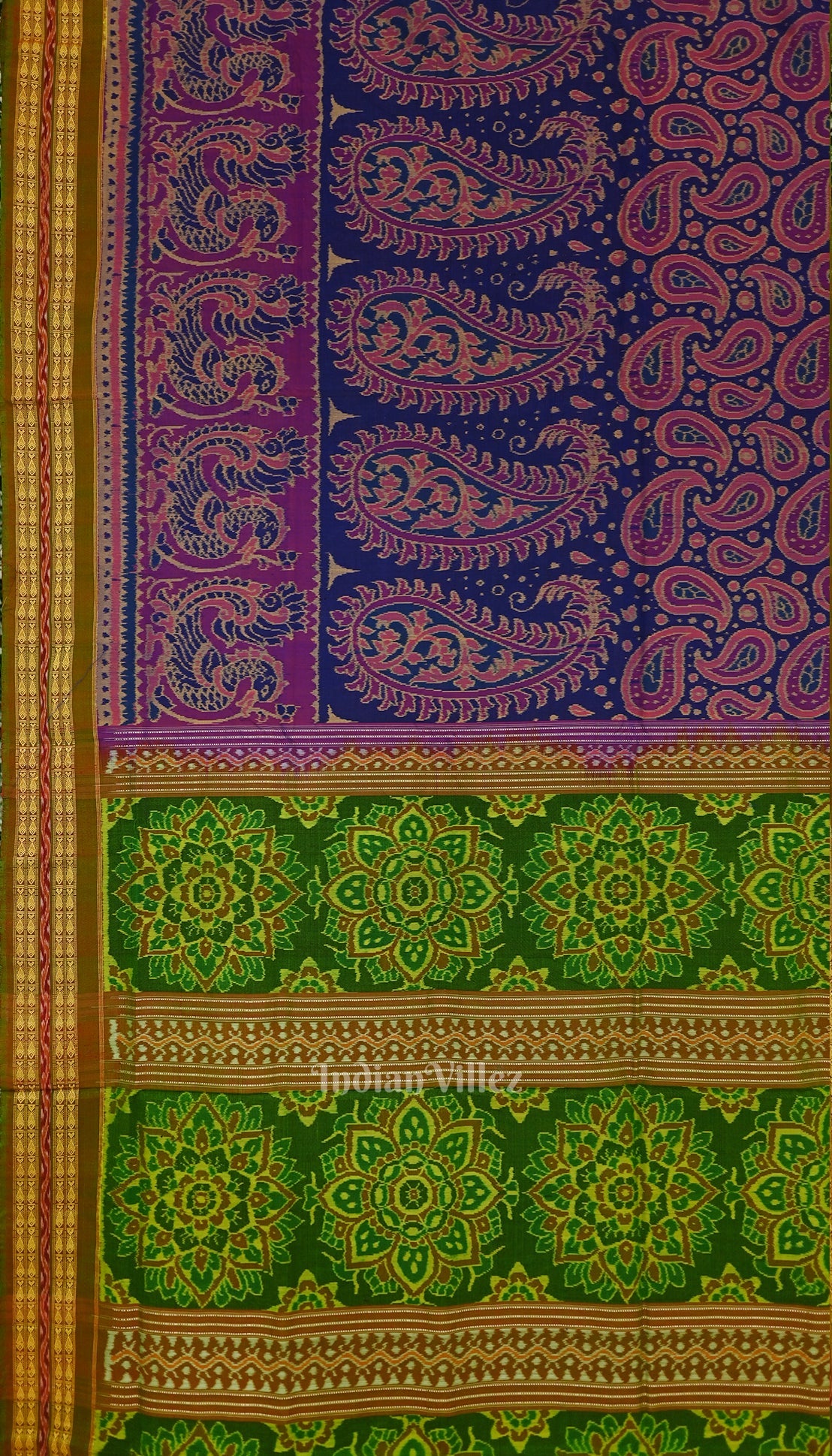 Royal Blue Sambalpuri Ikat Silk*Cotton (Bapta) Saree