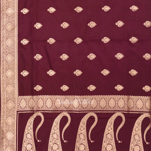 Mulberry Purple Soft Pure Mashru Satin Silk Banarasi Saree