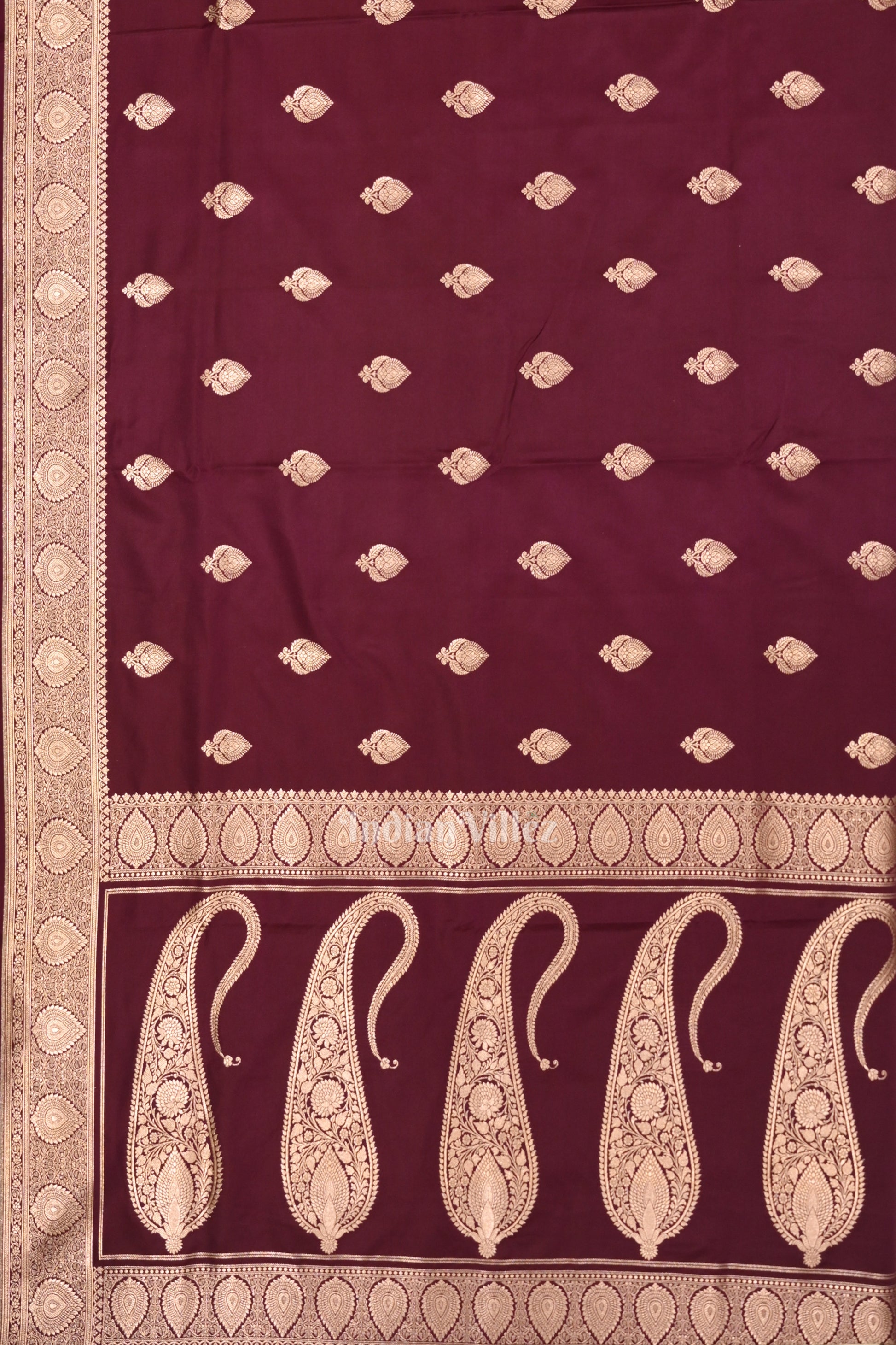 Mulberry Purple Soft Pure Mashru Satin Silk Banarasi Saree