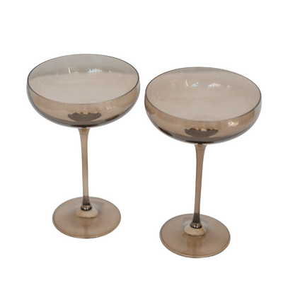 Estelle Colored Champagne Coupe Stemware - Set of 2 {Gray Smoke}