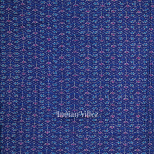 Blue Pochampally Ikat Silk & Cotton (Sico) Fabric
