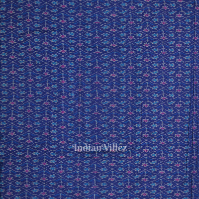 Blue Pochampally Ikat Silk & Cotton (Sico) Fabric