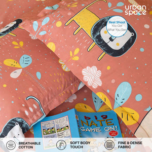 Serene 200 TC 100% Cotton Bedsheet with Pillow Covers - Lion King Terra