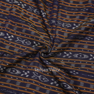 Navy Blue Sambalpuri Odisha Ikat Cotton Fabric
