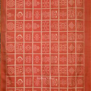 Peach Pink Nabakothi Contemporary Designer Silk Saree