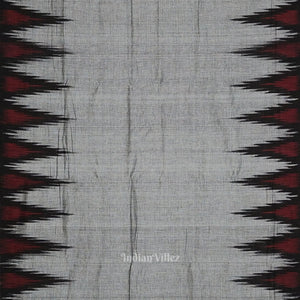 Gray Black Kargil Kumbha Maniabandha Cotton Saree