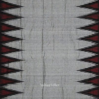 Gray Black Kargil Kumbha Maniabandha Cotton Saree