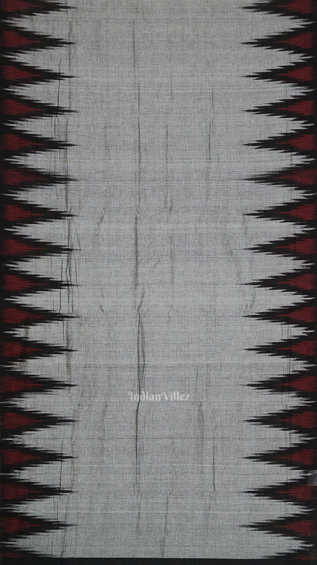 Gray Black Kargil Kumbha Maniabandha Cotton Saree