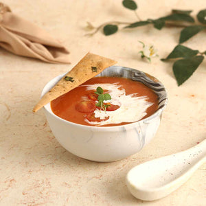 Teramo Stoneware Soup Bowl - Marble White (Set of 2).